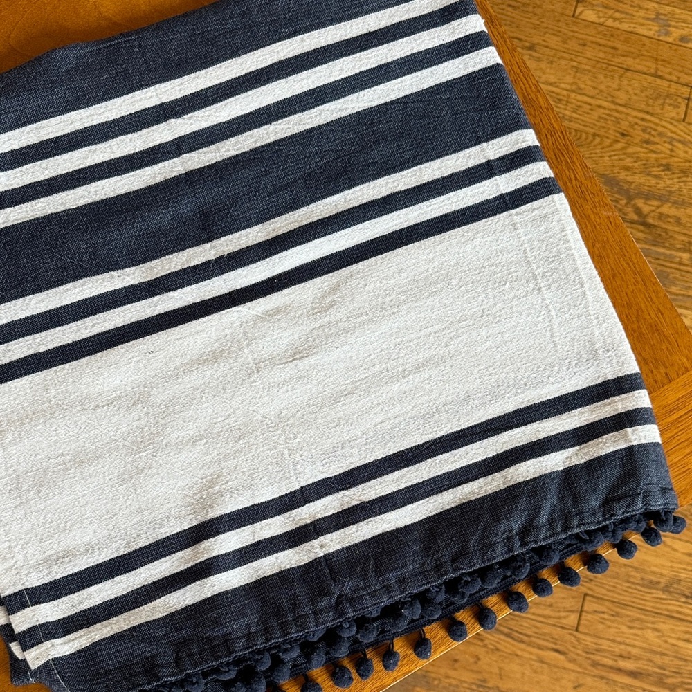 Navy and White Turkish Beach Towel